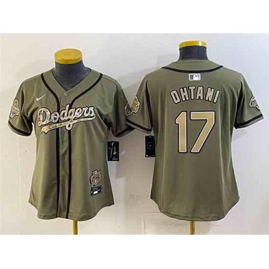 Youth Los Angeles Dodgers  17 Shohei Ohtani Olive 2026 Military Appreciation Game Day Stitched Baseball Jersey