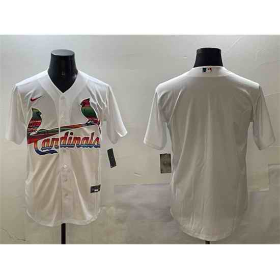 Men St  Louis Cardinals Blank White Cool Base Stitched Baseball Jersey