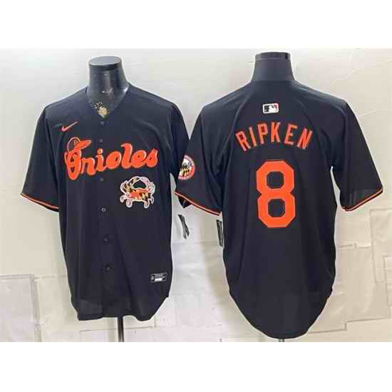 Men Baltimore Orioles 8 Cal Ripken Jr Black With Patch Vapor Premier Limited Stitched Baseball Jersey