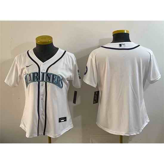 Women Seattle Mariners Blank White Cool Base Stitched Baseball Jersey