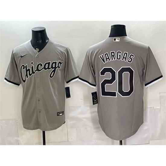 Men Chicago White Sox  20 Miguel Vargas Grey Stitched Baseball Jersey