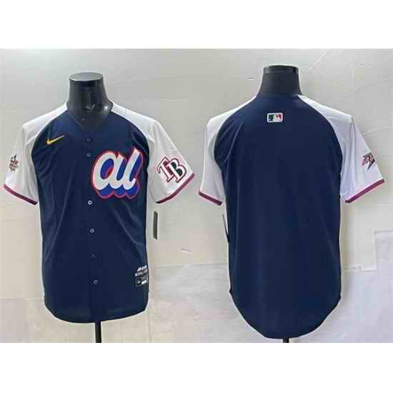 Men American League Tampa Bay Rays Blank Navy Alternate 2025 All Star Edition Limited Stitched Baseball Jersey