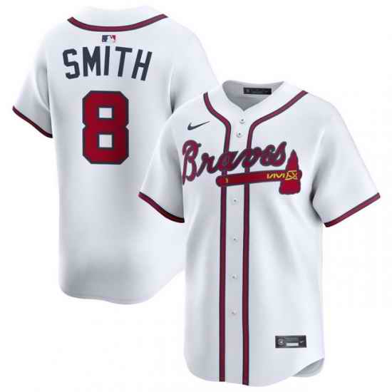 Men Atlanta Braves Nike Alternate Limited Jersey White Smith Dominic 8