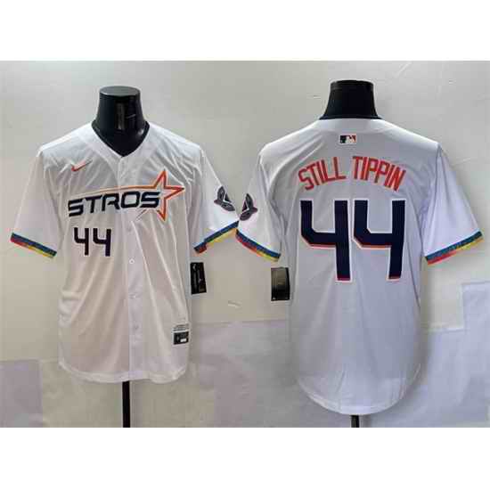 Men Houston Astros 44 Still Tippin White 2025 City Connect Limited Stitched Baseball Jersey