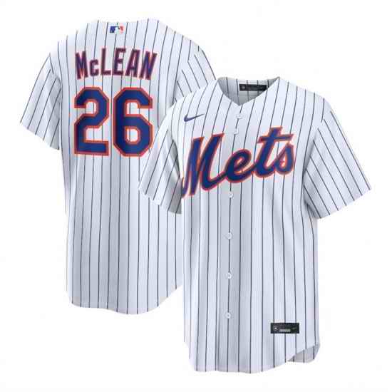 Men New York Mets  26 Nolan McLean 2026 White Cool Base Stitched Baseball Jersey