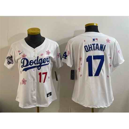 Youth Los Angeles Dodgers 17 Shohei Ohtani White 2025 World Series Champions Patch Tokyo Series Limited Stitched Baseball Jersey