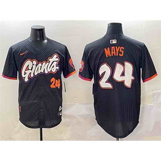 Men San Francisco Giants 24 Willie Mays Anthracite 2025 City Connect Limited Stitched Baseball Jersey