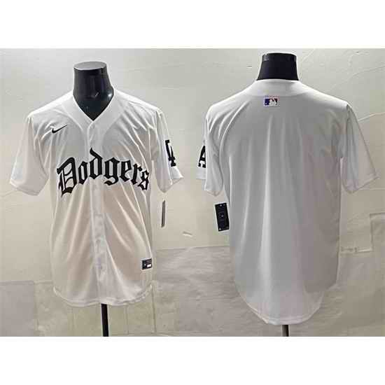 Men Los Angeles Dodgers Blank White 2025 LA Gothic Style Vapor Premier Limited Stitched Baseball Jersey