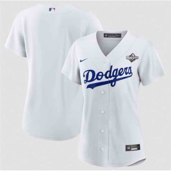 Women Los Angeles Dodgers Blank White 2025 World Series Home Cool Base Stitched Baseball Jersey