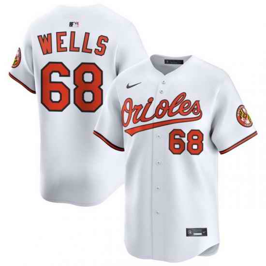 Men Baltimore Orioles Nike Home Limited Jersey White Wells Tyler 68