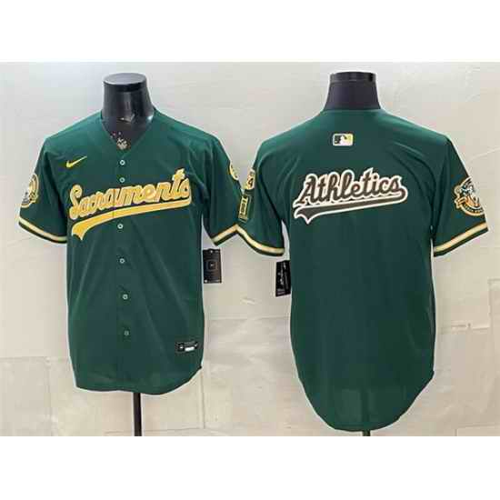 Men Oakland Athletics Team Big Logo 2026 Green Alternate Sacramento Celebrating 125 Years Vapor Limited Stitched Baseball Jerseys