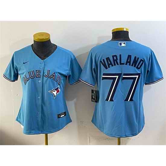 Youth Toronto Blue Jays 77 Louis Varland Blue Stitched Baseball Jersey