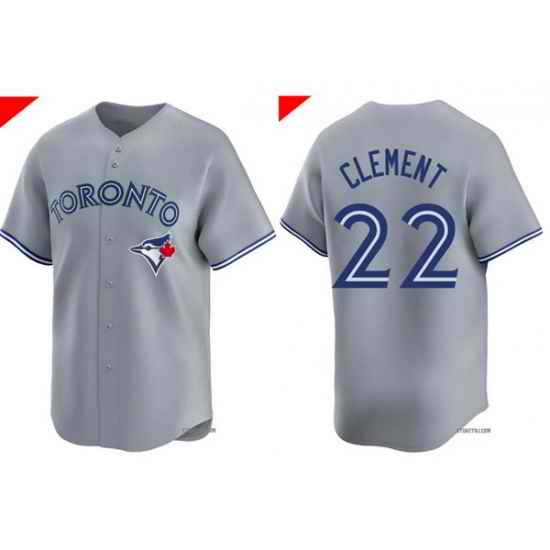 Men Toronto Blue Jays 22 Ernie Clement Gray Cool Base Stitched Baseball Jersey