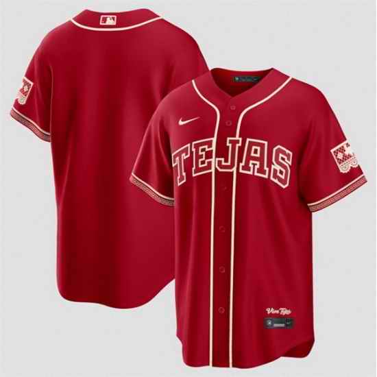 Men Texas Rangers Blank Red 2026 City Connect Stadium Stitched Baseball Jersey