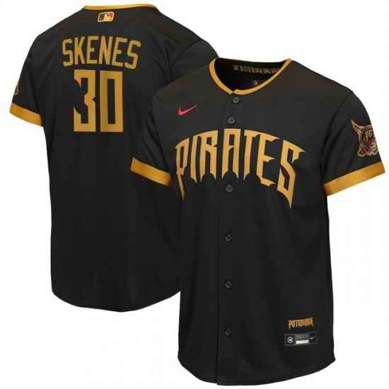 Youth Pittsburgh Pirates  30 Paul Skenes Black 2026 City Connect Stadium Stitched Baseball Jersey