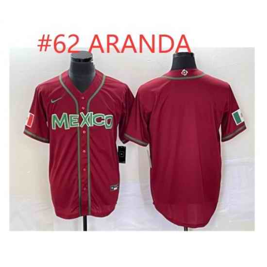 Mexico #62 Aranda Red baseball Jersey