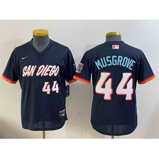 Youth San Diego Padres  44 Joe Musgrove Obsidian 2026 City Connect Stadium Stitched Baseball Jersey
