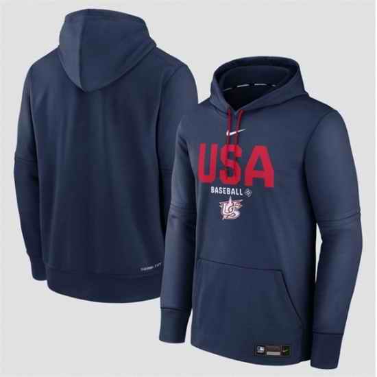 Men USA Baseball Navy 2026 World Baseball Classic Therma FIT Hoodie