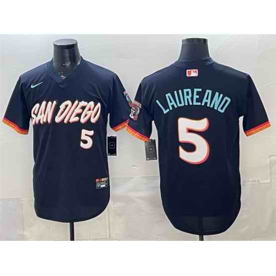 Men San Diego Padres  5 Ramon Laureano Obsidian 2026 City Connect Stadium Stitched Baseball Jersey