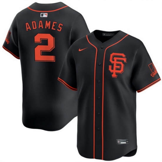 Men San Francisco Giants 2 Willy Adames Black 2024 Black AlternateLimited Stitched Baseball Jersey