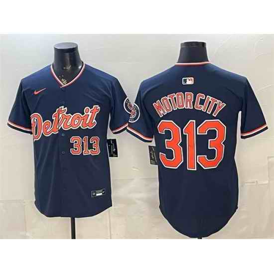 Men Detroit Tigers  313 Motor City Navy 2026 Alternate Vapor Premier Limited Stitched Baseball Jersey