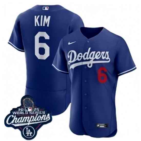 Men Los Angeles Dodgers 6 Hyeseong Kim 2026 Champions Royal Cool Base Stitched Baseball Jersey