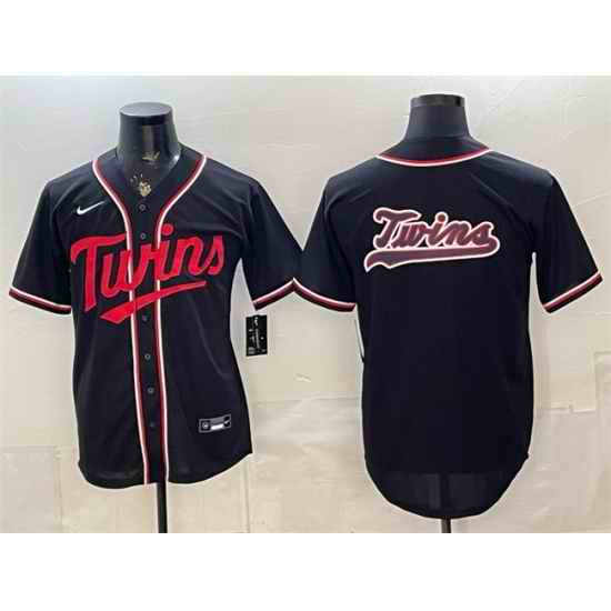 Men Minnesota Twins Team Big Logo 2026 Fashion Replica Black Out Stitched Baseball Jerseys