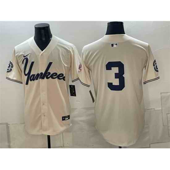 Men New York Yankees 3 Babe Ruth Cream Limited Stitched Baseball Jersey