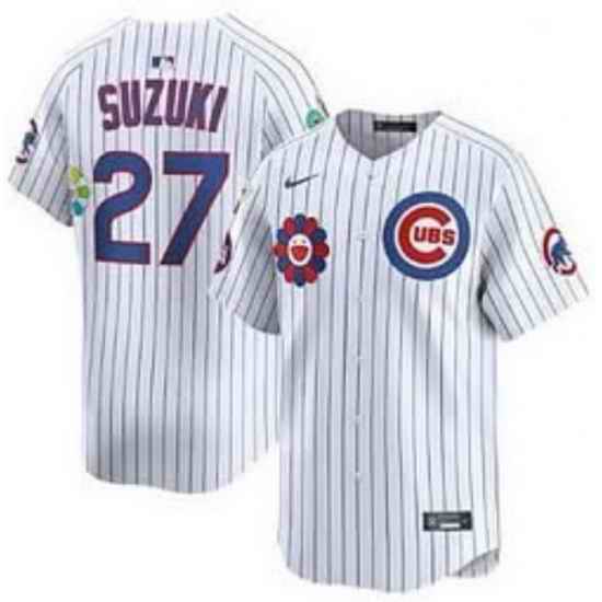 Men Chicago Cubs Seiya Suzuki #7 White 2025 Tokyo Series Limited Stitched Baseball Jersey II