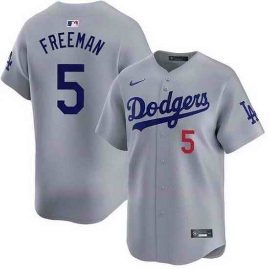 Men Los Angeles Dodgers 5 Freddie Freeman Gray 2025 Limited Stitched Baseball Jersey