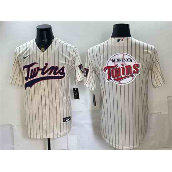 Men Minnesota Twins Team Big Logo Cream 2026 Field of Dreams Stadium Stitched Baseball JerseyS