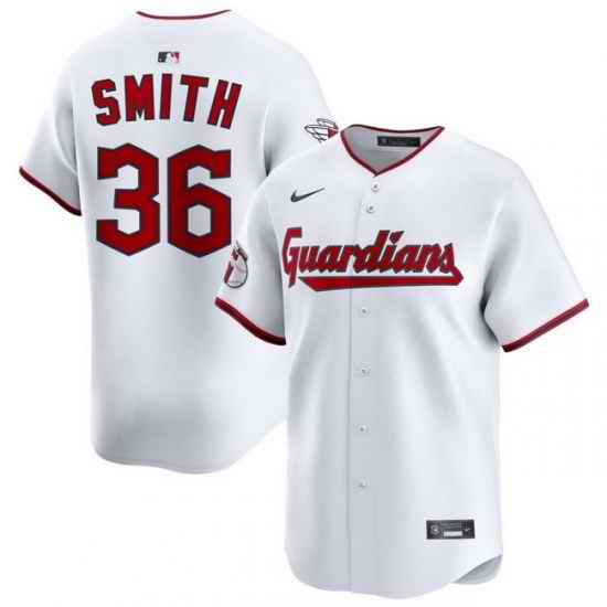 Men Cleveland Guardians Nike White Home Limited Jersey Smith Cade 36