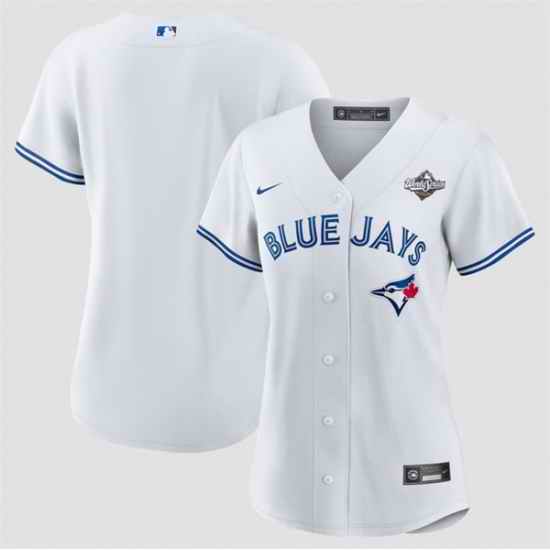 Women Toronto Blue Jays Blank White 2025 World Series Home Cool Base Stitched Baseball Jersey