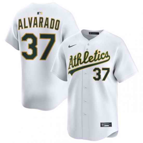 Men Athletics Nike Home Limited Custom Jersey White Alvarado Elvis 37