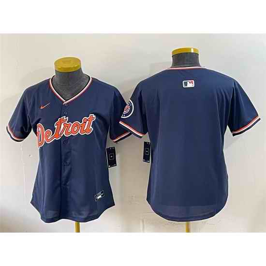 Women Detroit Tigers Blank Navy 2026 Alternate Vapor Premier Limited Stitched Baseball Jersey