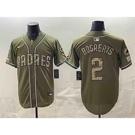 Men San Diego Padres  2 Xander Bogaerts Olive 2026 Armed Forces Day Stitched Baseball Jersey