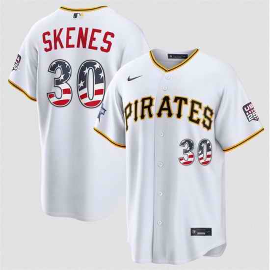 Men Pittsburgh Pirates  30 Paul Skenes White 2026 All Star Edition Stars   Stripes Stadium Pick A Player Stitched Baseball Jersey