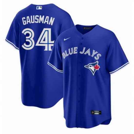 Men Toronto Blue Jays 34 Kevin Gausman Royal Cool Base Stitched Baseball Jersey
