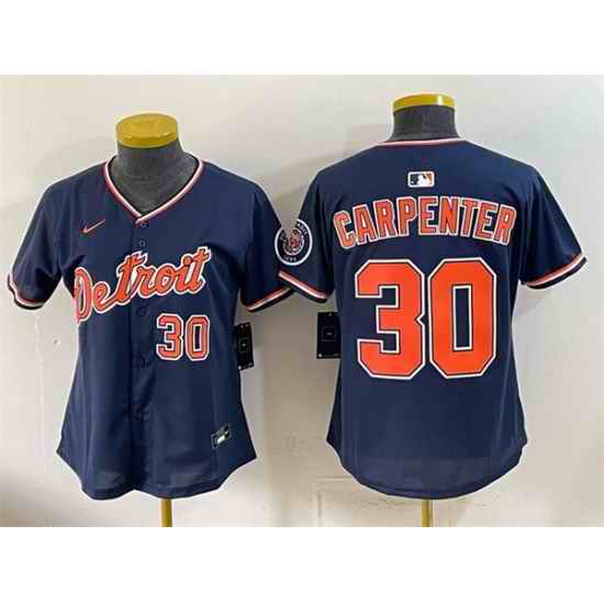 Women Detroit Tigers  30 Kerry Carpenter Navy 2026 Alternate Vapor Premier Limited Stitched Baseball Jersey