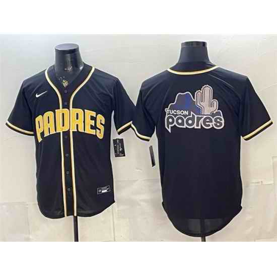 Men San Diego Padres Team Big Logo 2026 Fashion Replica Black Out Stitched Baseball Jersey 001