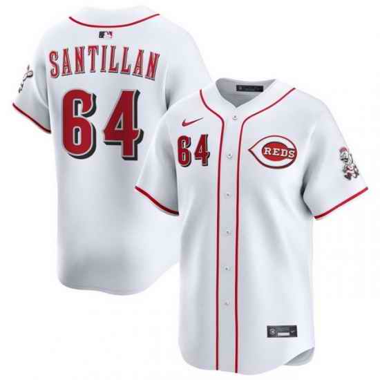 Men Cincinnati Reds Nike White Home Limited Custom Jersey Santillan Tony 64