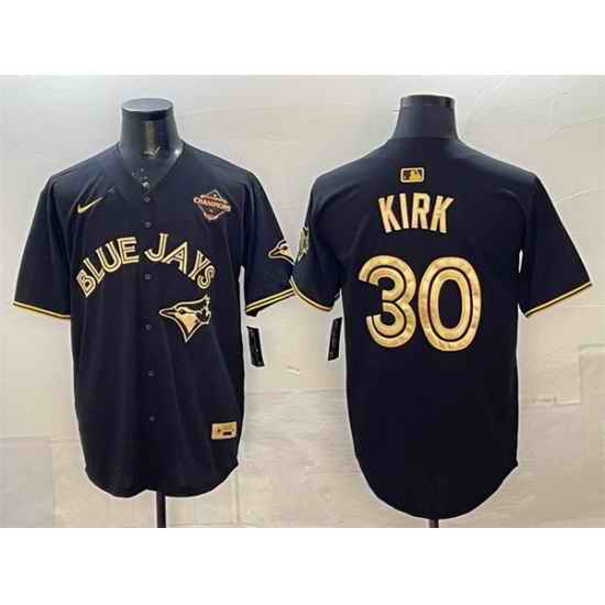 Men Toronto Blue Jays 30 Alejandro Kirk Black Gold 2025 American League Champions Limited Stitched Baseball Jersey