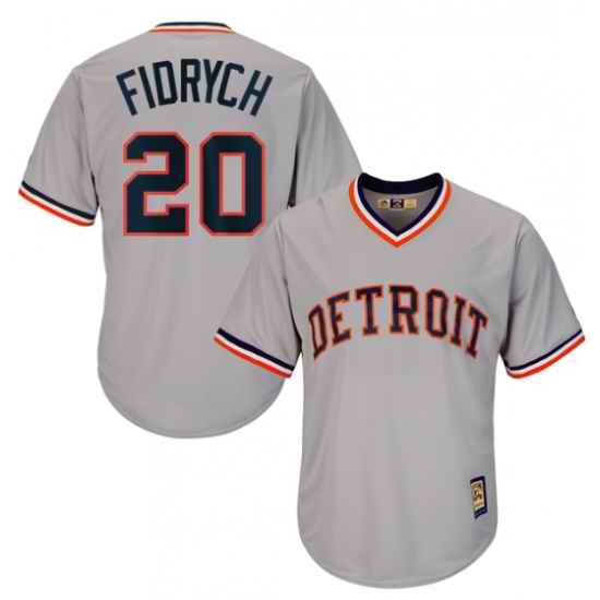 Majestic Detroit Tigers Road Gray Mark Fidrych Cooperstown 1984 Cool Base Jersey