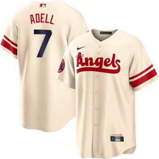 Men Los Angeles Angels Jo Adell #7 City Connect Stitched MLB Jersey