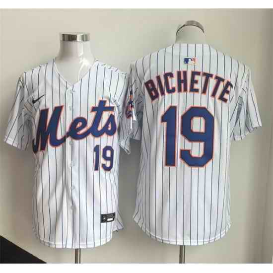 Men New York Mets  19 Bo Bichette 2026 White Home Limited Stitched Baseball Jersey