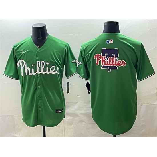 Men Philadelphia Phillies Team Big Logo Green Limited Stitched Jersey