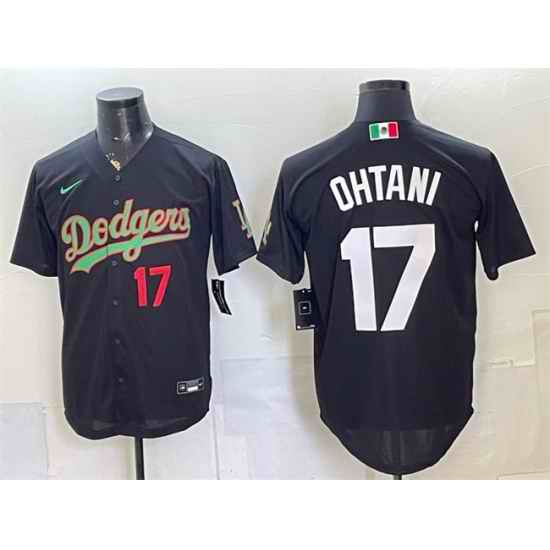 Men Los Angeles Dodgers  17 Shohei Ohtani Black Mexico Limited Stitched Baseball Jersey