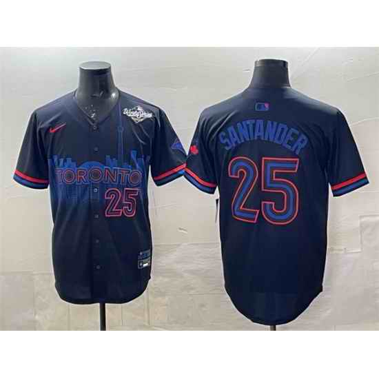 Men Toronto Blue Jays 25 Anthony Santander Navy 2025 World Series City Connect Limited Stitched Baseball Jersey