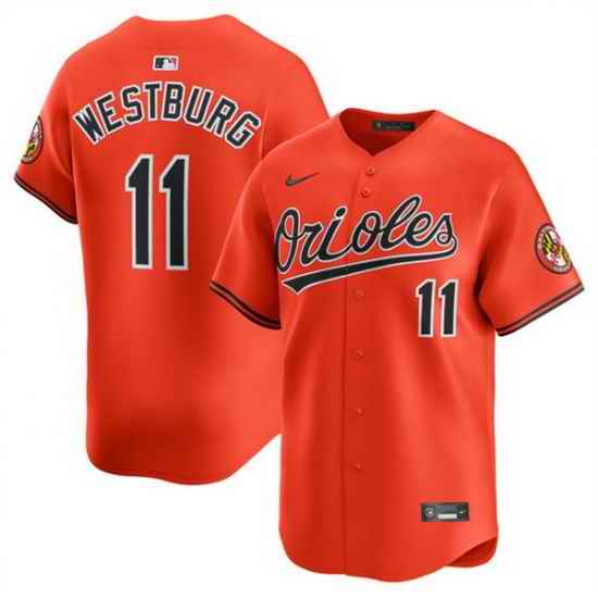 Men Baltimore Orioles 11 Jordan Westburg Orange 2025 2nd Alternate Limited Cool Base Stitched Baseball Jersey