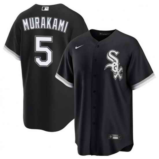 Men Chicago White Sox #5 Munetaka Murakami Black Limited Stitched Baseball Jersey